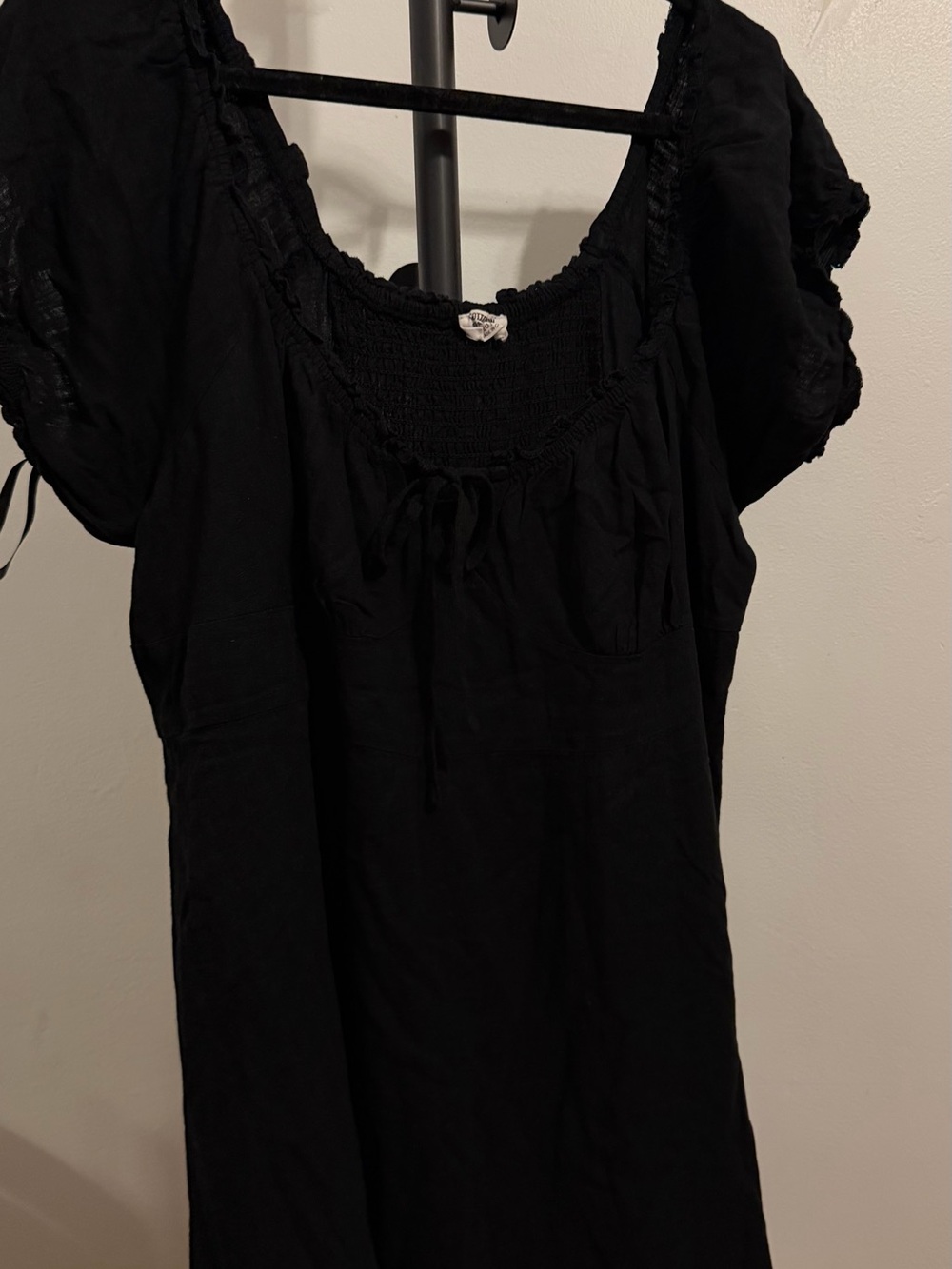 Cotton On Black Smocked Scoop-Neck Tunic